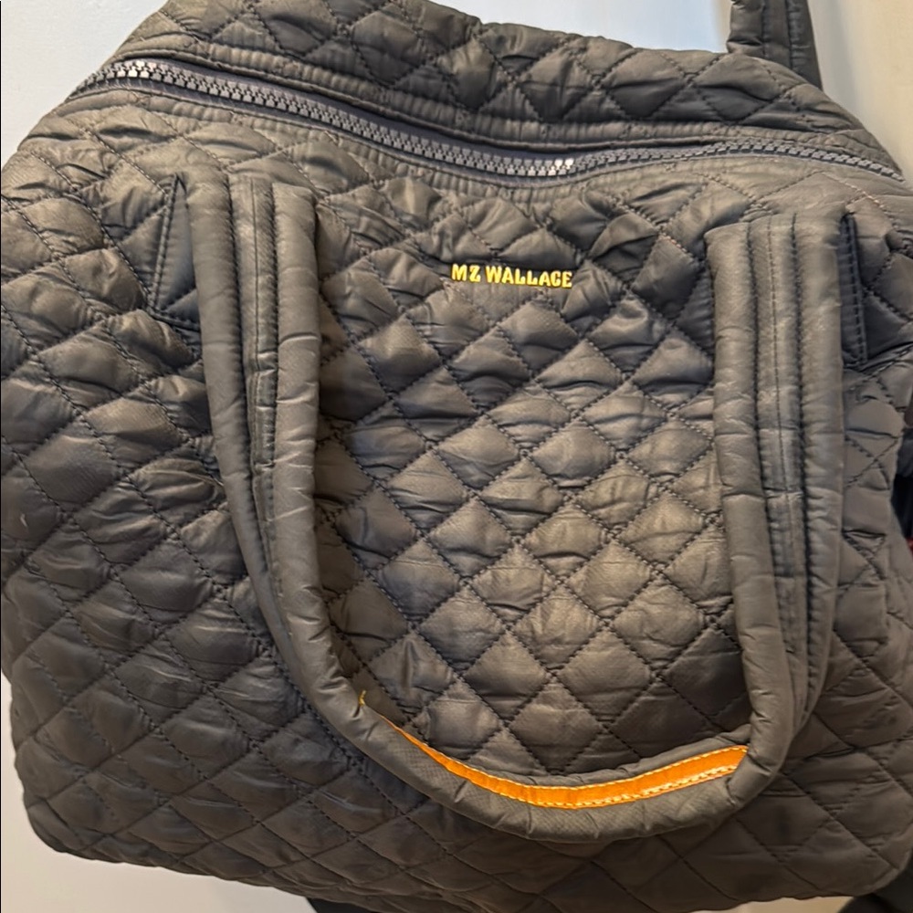 MZ Wallace Quilted Gray Tote Bag